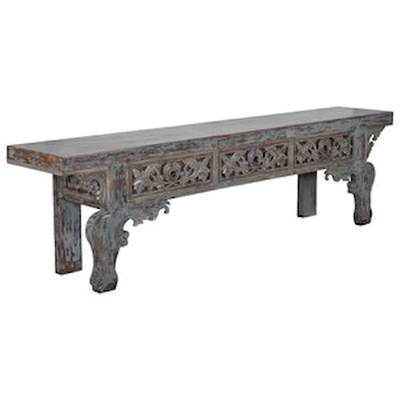 Hand-Carved Long Console Table